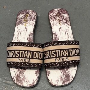 Dior | Shoes | Christian Dior Logo Slide Sandals Size 36